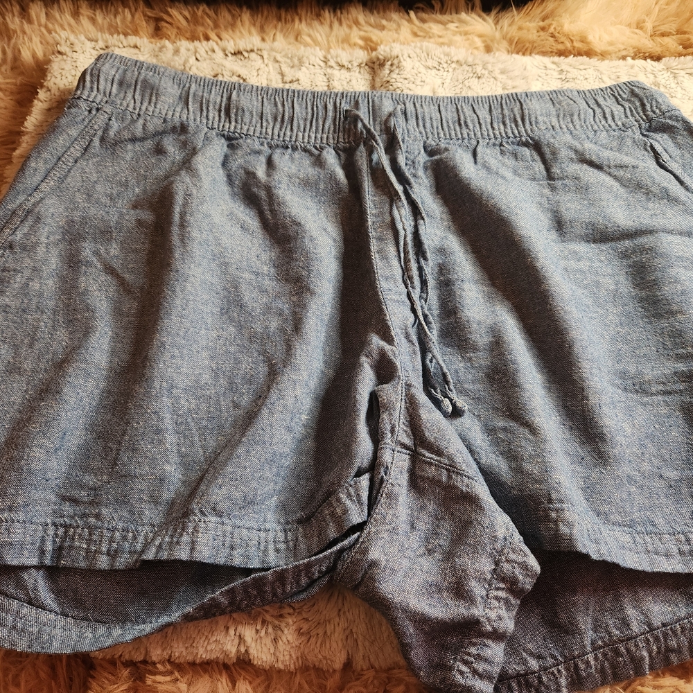 Casual Blue Drawstring Shorts
